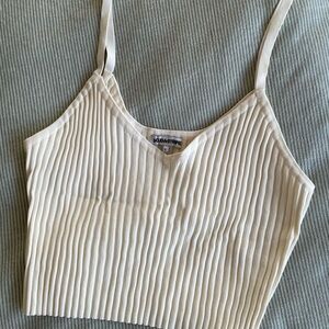 SOLID & STRIPED Cream Ribbed Camisole